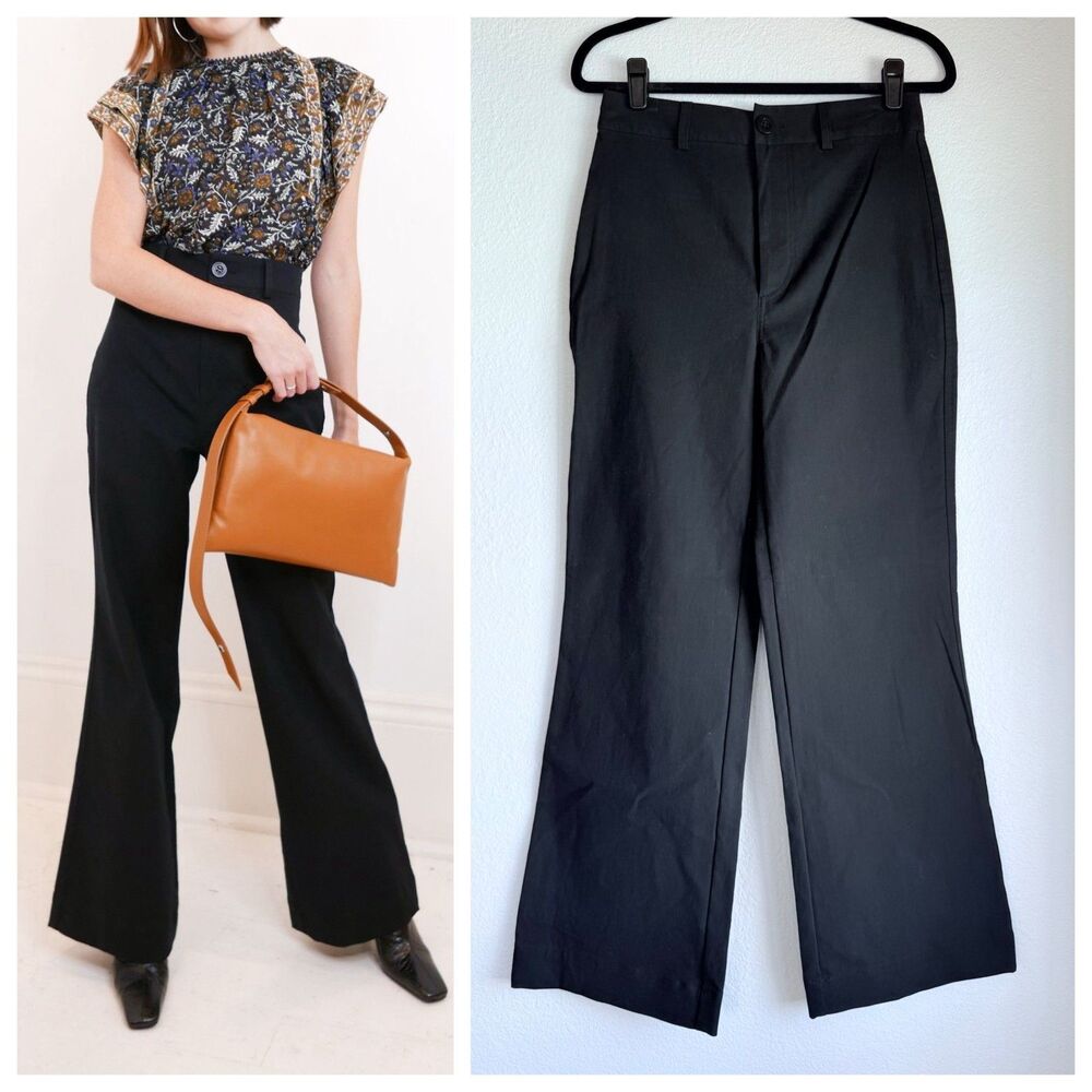 NWT Sea New York Marianne Flare Leg High Rise Suiting Pants in Black Size 4